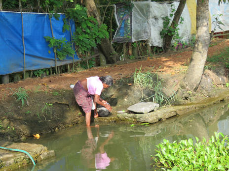 Locals in the Kerala back waters